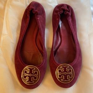 Tory Burch Maroon Ballet Flats size 8